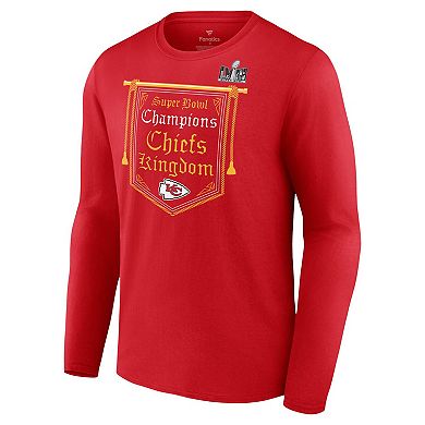 Men's Fanatics Branded Red Kansas City Chiefs Super Bowl LVIII Champions Hometown On Top Long Sleeve T-Shirt