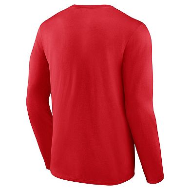 Men's Fanatics Branded Red Kansas City Chiefs Super Bowl LVIII Champions Hometown On Top Long Sleeve T-Shirt