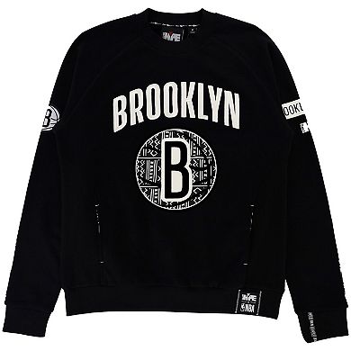Unisex NBA x Two Hype  Black Brooklyn Nets Culture & Hoops Heavyweight Pullover Sweatshirt