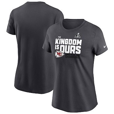 Women's Nike  Anthracite Kansas City Chiefs Super Bowl LVIII Champions Local Fashion T-Shirt