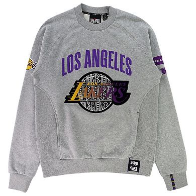 Unisex NBA x Two Hype  Heather Gray Los Angeles Lakers Culture & Hoops Heavyweight Pullover Sweatshirt