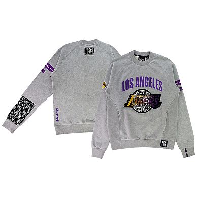Unisex NBA x Two Hype  Heather Gray Los Angeles Lakers Culture & Hoops Heavyweight Pullover Sweatshirt