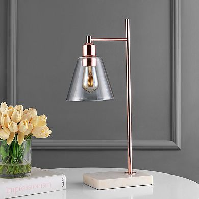 Lorena Modern Glam Metal/marble Led Table Lamp