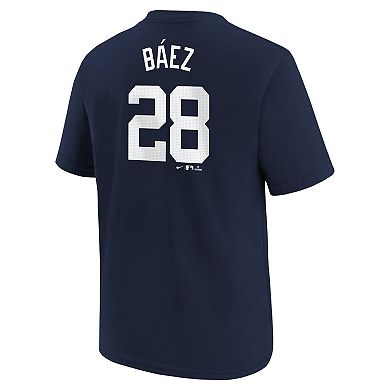 Youth Nike Javier Baez Navy Detroit Tigers Home Player Name & Number T-Shirt