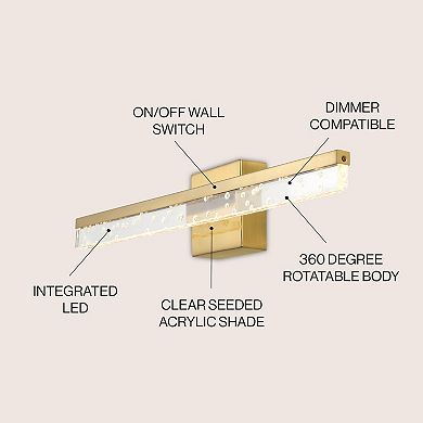 Mario Modern Contemporary Iron/seeded Acrylic Integrated Led Vanity Light