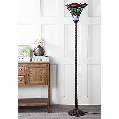 Dragonfly Tiffany Style Torchiere Led Floor Lamp
