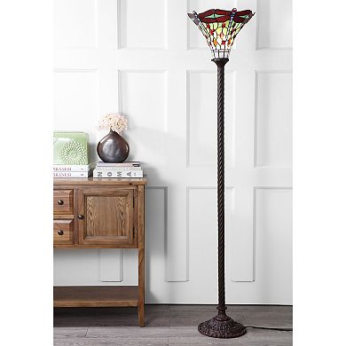 Dragonfly Tiffany Style Torchiere Led Floor Lamp
