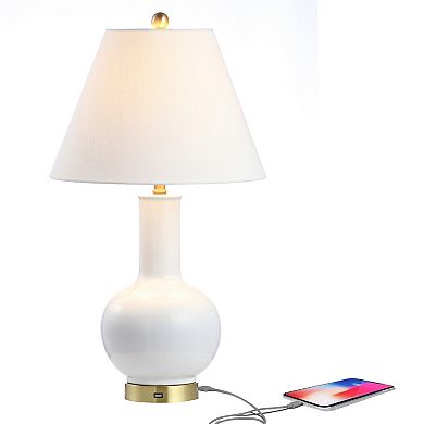 Han Ceramiciron Contemporary Usb Charging Led Table Lamp