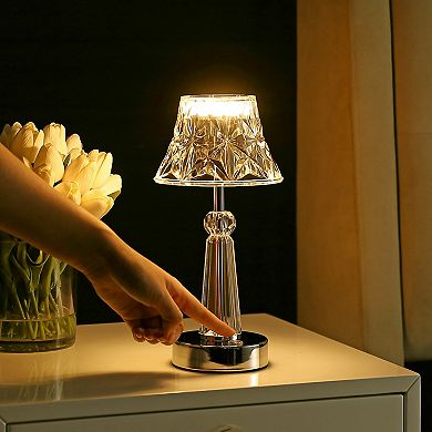 Madelyn Bohemian Classic Acrylic Rechargeable Integrated Led Table Lamp