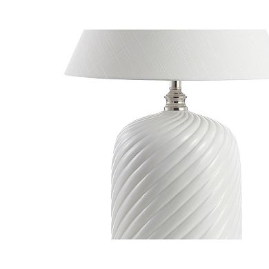 Serge Swirl Ceramic Bohemian Glam Led Table Lamp