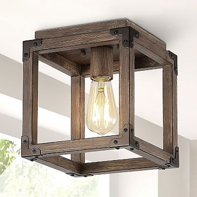 Magnolia Iron Rustic Farmhouse Led Flush Mount