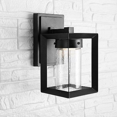 Nate Outdoor Modern Cube Bubble Glassmetal Integrated Led Wall Sconce