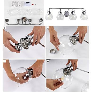 Shirley Metal Bubbled Glass Vanity Light