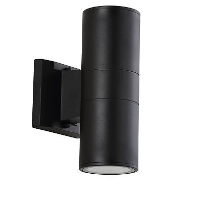 Duo Modern Midcentury Cylinder Outdoor Metal/glass Integrated Led Wall Sconce