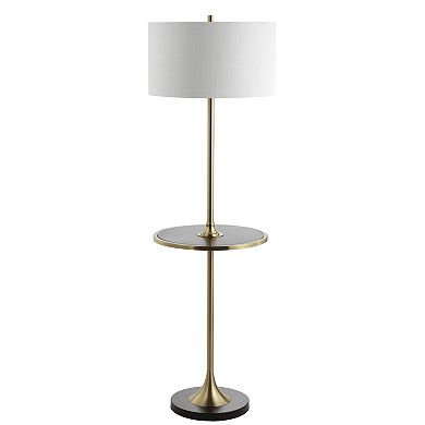 Luce Metal/wood Led Floor Lamp With Table