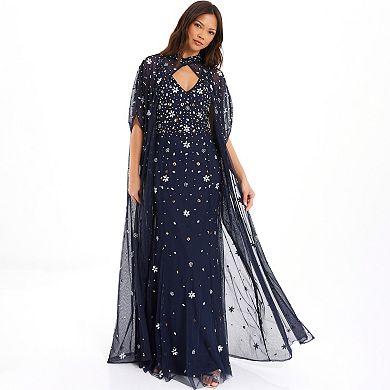 Quiz Women's Beaded 2-in-1 Cape And Evening Dress