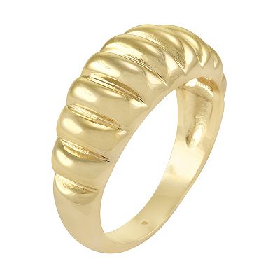 City Luxe Gold Tone Textured Tapered Ring