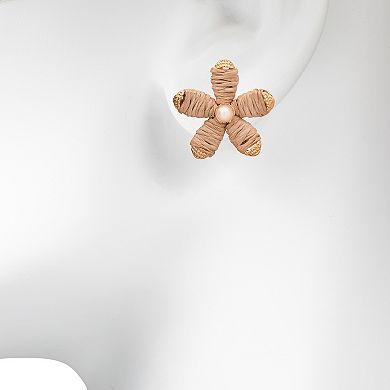 Sonoma Goods For Life® Gold Tone Wrapped Simulated Pearl Flower Stud Earrings