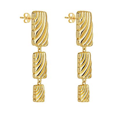 MC Collective Textured Square Linear Drop Earrings