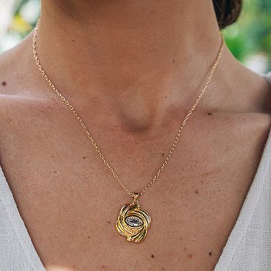 MC Collective Cubic Zirconia Spiral Pendant Necklace