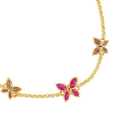 MC Collective Pink Cubic Zirconia Butterfly Station Adjustable Bracelet