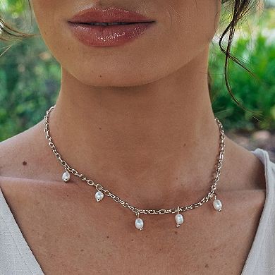 MC Collective Shell Pearl Charms Choker Necklace