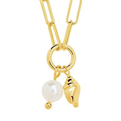 MC Collective Shell Pearl & Seashell Charm Necklace