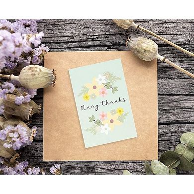 72-pack Blank Thank You Postcards For Wedding Bridal Baby Shower Floral Note