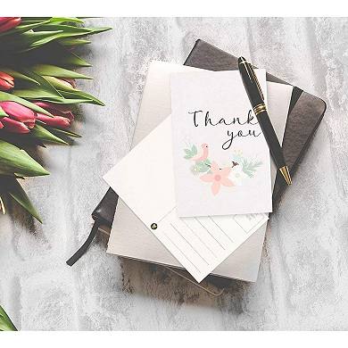 72-pack Blank Thank You Postcards For Wedding Bridal Baby Shower Floral Note