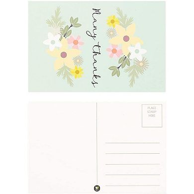 72-pack Blank Thank You Postcards For Wedding Bridal Baby Shower Floral Note