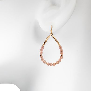 LC Lauren Conrad Gold Tone Beaded Drop Earrings