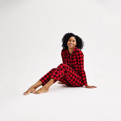 Women's Jammies For Your Families® Merry & Bright Buffalo Plaid Notch Pajama Top & Pajama Bottoms Set