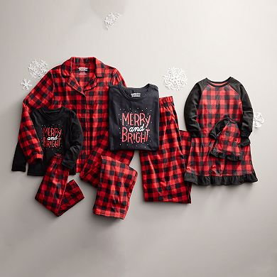 Women's Jammies For Your Families® Merry & Bright Buffalo Plaid Notch Pajama Top & Pajama Bottoms Set