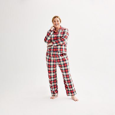 Plus Size Jammies For Your Families® Jingle Bell Rock Notch Pajama Top & Pajama Bottoms Set