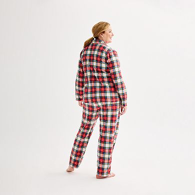 Plus Size Jammies For Your Families® Jingle Bell Rock Notch Pajama Top & Pajama Bottoms Set