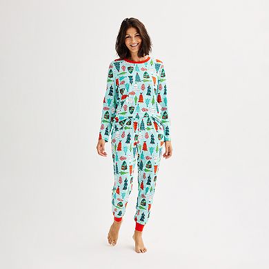 Women's Jammies For Your Families® Trees Pajama Top & Jogger Pajama Bottoms Set