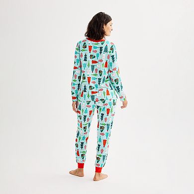 Women's Jammies For Your Families® Trees Pajama Top & Jogger Pajama Bottoms Set