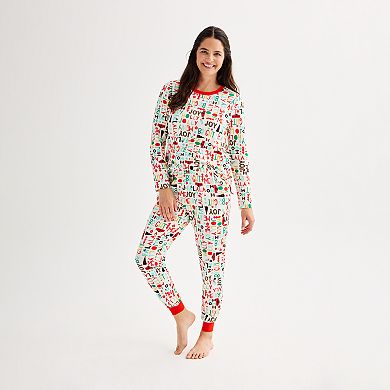 Women's Jammies For Your Families® Fa La La Pajama Top & Jogger Pajama Bottoms Set