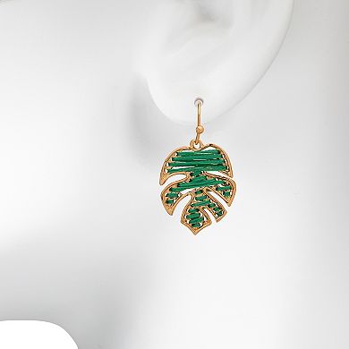 LC Lauren Conrad Gold Tone Threaded Palm Drop Earrings