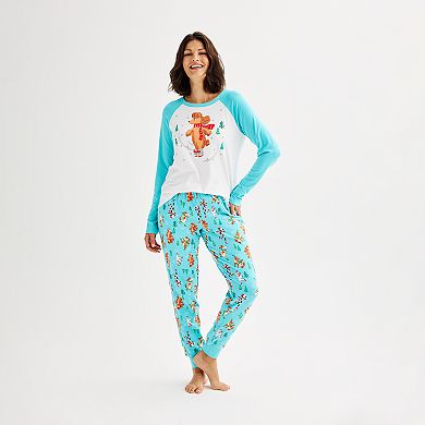 Women's Jammies For Your Families?? Dog Family Pajama Top & Jogger Pajama Bottoms Set