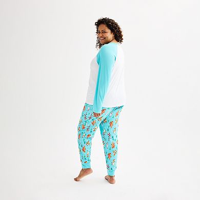 Plus Size Jammies For Your Families® Dog Family Pajama Top & Jogger Pajama Bottoms Set