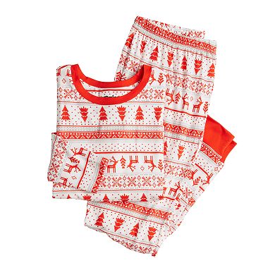 Petite Jammies For Your Families® Candy Cane Fairisle Pajama Top & Jogger Pajama Bottoms Set