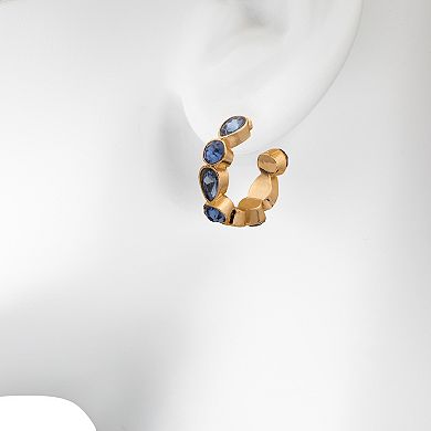 LC Lauren Conrad Simulated Crystal Nickel Free Hoop Earrings