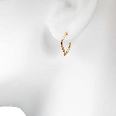 LC Lauren Conrad Gold Tone Vine Leaf 5-Pair Nickel Free Earring Set