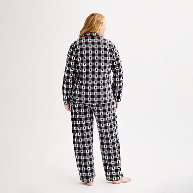 Plus Size Jammies For Your Families® Winter Plaid Notch Pajama Top & Pajama Bottoms Set