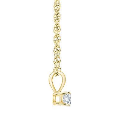 Celebration Gems 14k Gold 1/10 Carat T.W. Diamond Solitaire Pendant Necklace