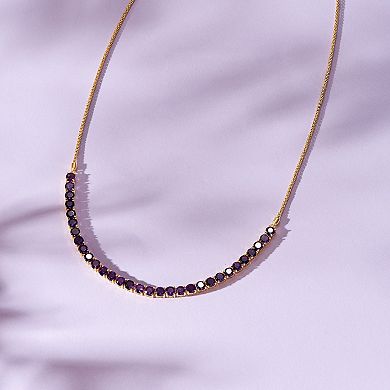 18K Gold Over Silver Genuine African Amethyst Necklace
