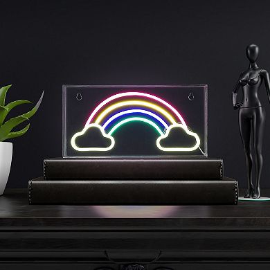 Rainbow Contemporary Glam Acrylic Box Usb Operated Led Neon Light