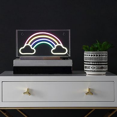 Rainbow Contemporary Glam Acrylic Box Usb Operated Led Neon Light