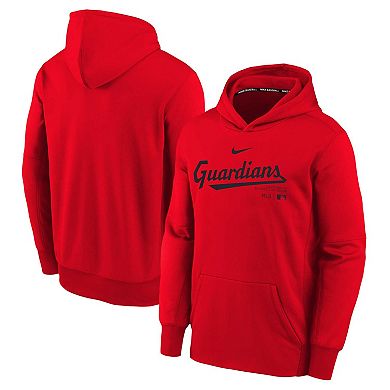 Youth Nike Red Cleveland Guardians Authentic Collection Performance Pullover Hoodie